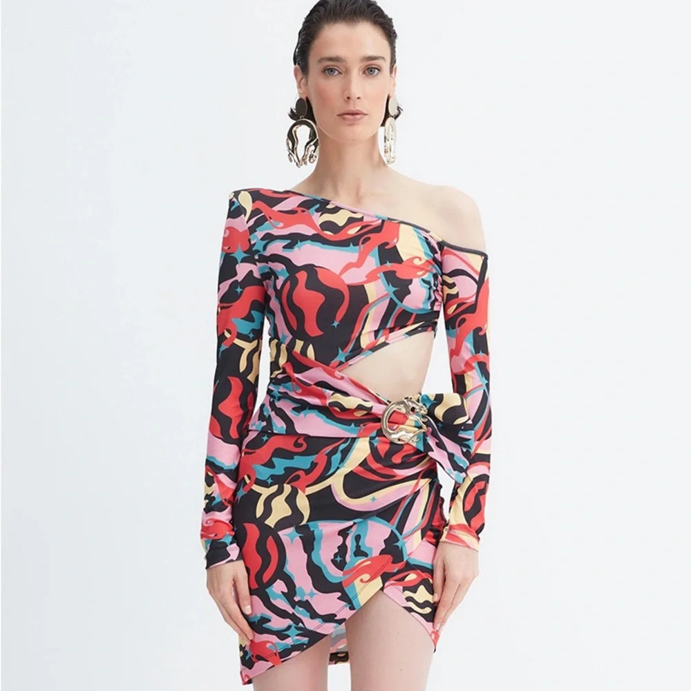 OOAK Colorful Cut-Out Mini Dress, size XS-S